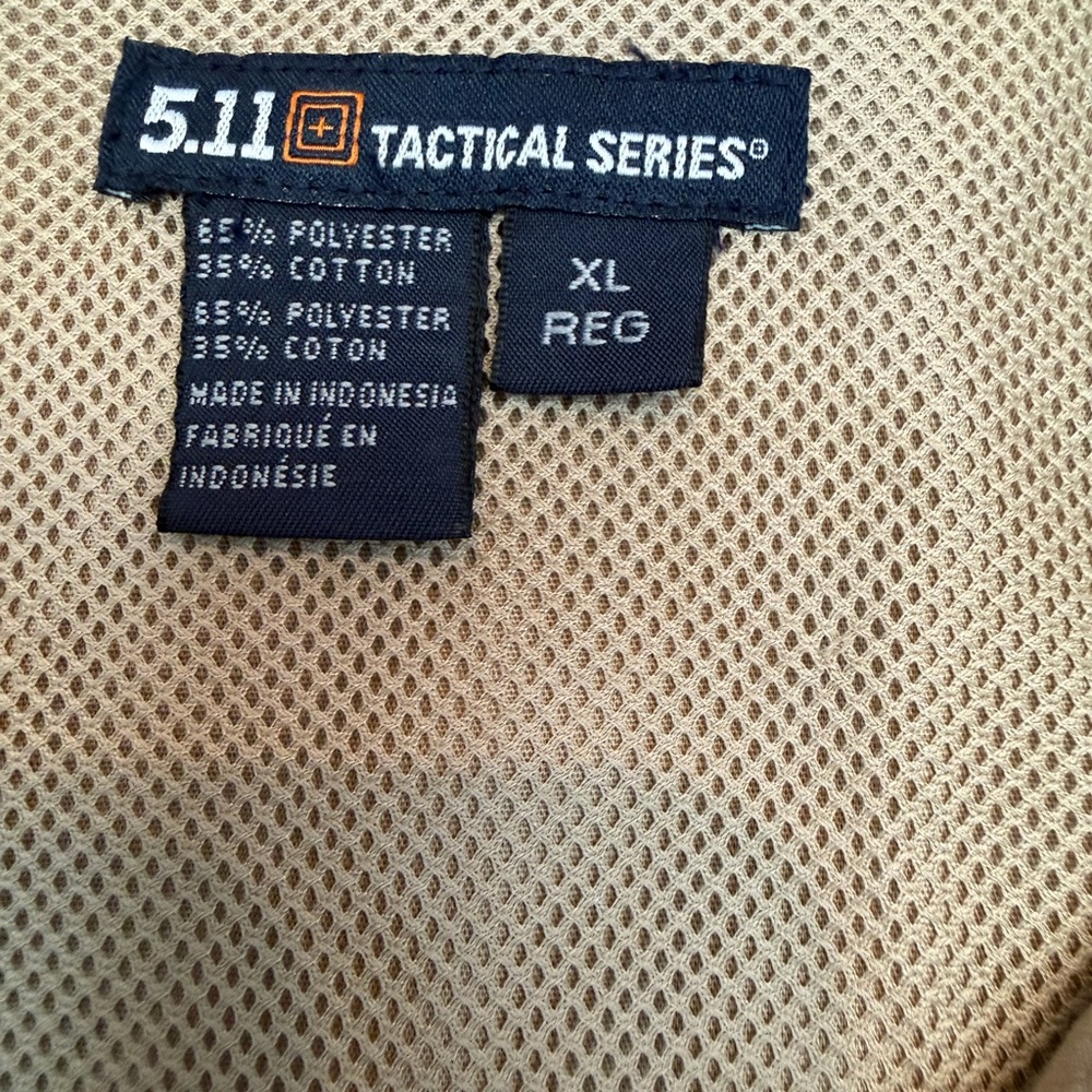5.11 Tactical Series Tan Shirt XL long sleeve military utility